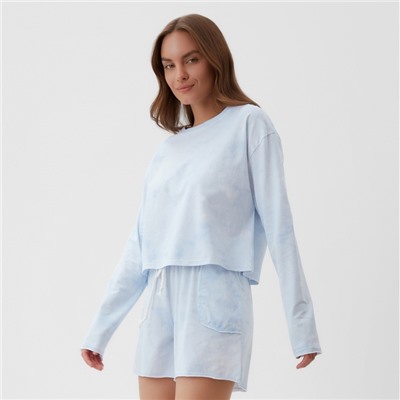 Костюм женский (лонгслив и шорты) KAFTAN р. 44-46 голубой