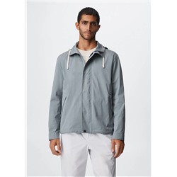 Chaqueta cortavientos capucha -  Hombre | MANGO OUTLET España