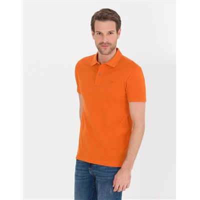 Orange Slim Fit Polo Yaka Basic T -For