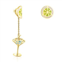 Pendientes asimétricos St Tropez- plata 925/1000 (22 kt) - topacio azu