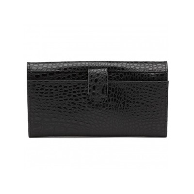 Портмоне женское Croco-ПР-954 натуральная кожа 3 отд,  17 карм,  черный КЛ (90)  216876