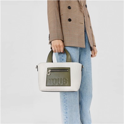 Bolso capazo Nanda - beige y caqui