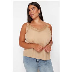 Каменное ремешок кружевные плетения Blacy Blouse Blouse TBBSS24AF00070