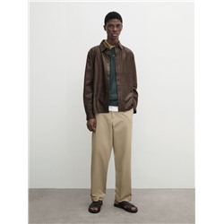 Sobrecamisa piel napa bolsillo