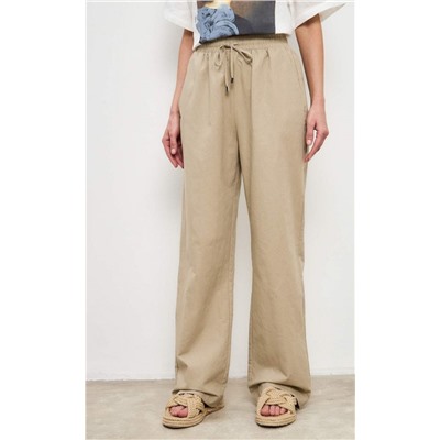 Брюки лен F412-0816 beige