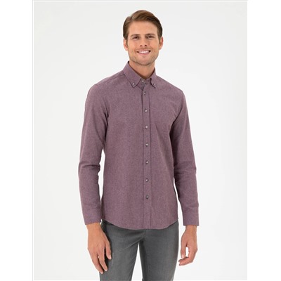 Purple Slim Fit рубашка с длинным рукавом