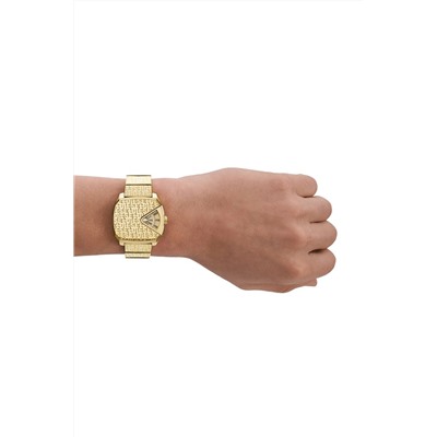 Reloj de cuarzo de acero - Dorado