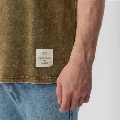 Футболка мужская MIST из вареного хлопка, цв. зеленый, р-р L