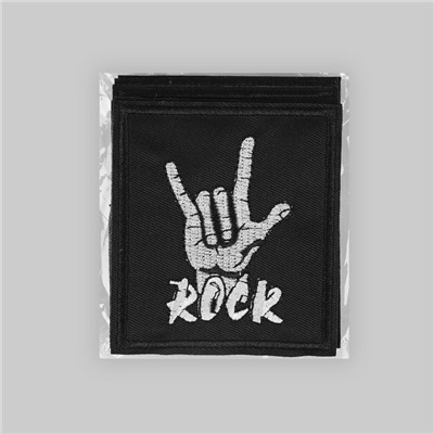 Термоаппликация Rock, 7.8×8.8 см, фасовка 10 шт., чёрная