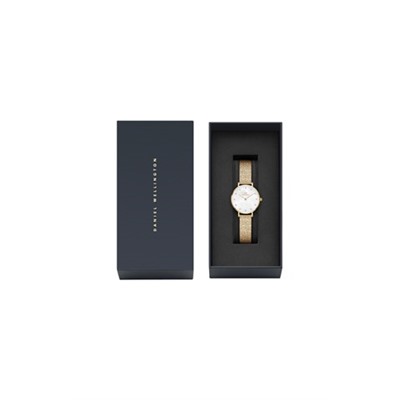 Reloj de cuarzo de acero Petite 28 mm - Dorado y blanco