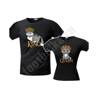 Парные футболки King сat/ Queen cat