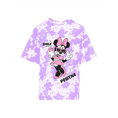 Костюм для девочки KETMIN МАЛИНА MINNIE POSITIVE цв.Тай дай Сирень/сиреневый (Футболка/Велосипедки)