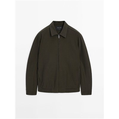 Chaqueta bomber sarga cuello camisero