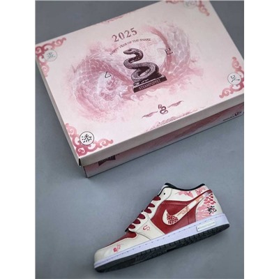 Баскетбольные кроссовки Air Jordan 1 Low, выполненная по индивидуальному заказу синхронизация Года змеи