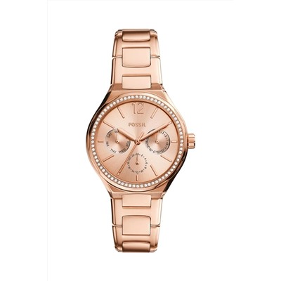 Reloj de cuarzo de acero Eevie - Rosa dorado