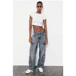 JEANS TRF CARGO TIRO MEDIO