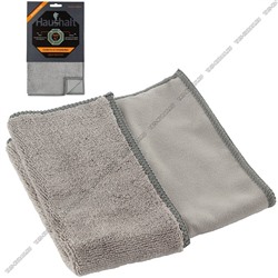 Салфетка микрофибра+замша, 2-х стор.(23х30см) 260г/м2 +замша 200г/м2 (д/полировки) ,п/у с подвес (150)