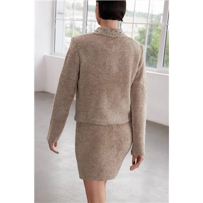 Ограниченное выпуск Camel Soft Textured Knitwear Верхний Upper Set Twoaw25au00101