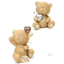Фигурка Медвежонок с сердцем 10х7 см / 708-32 /уп 96/ (1)