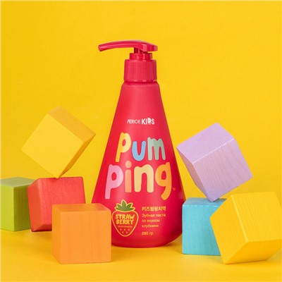 Зубная паста PERIOE Pumping с клубникой, 285 гр