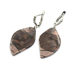 Серьги из яшмы серой 21*33мм, 10г