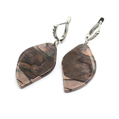 Серьги из яшмы серой 21*33мм, 10г