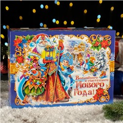 Коробка подарочная новогодняя складная "Ярмарка" 36,5 х 11 х 26 см
