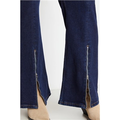 Синяя высокая талия Totes Totes Zipper Flare Jeans TBBAW23CJ00041