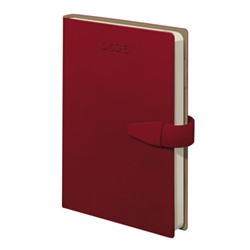 Ежедневник датированный 2025, А5, 143х218 мм, BRAUBERG "Journal", под кожу, застежка, органайзер, красный, 115880