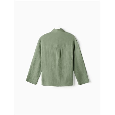 Рубашка из муслина для девочек KAFTAN, рост 164 см, зелёная