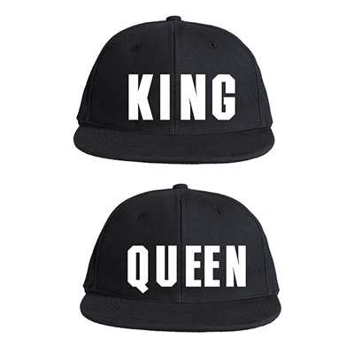 Бейсболки с прямым козырьком для двоих "King, Queen"