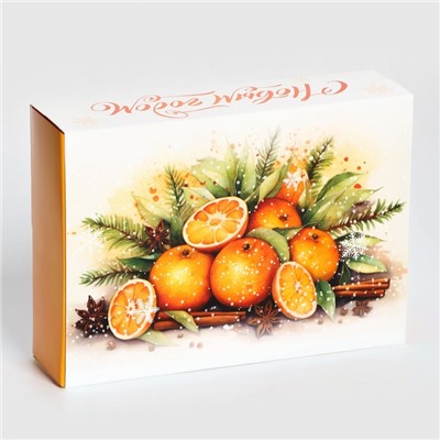 Коробка под 6 конфет «Мандарины», 13.7×9.8×3.8 см, кондитерская упаковка