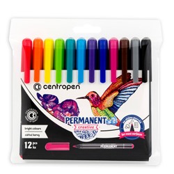 Маркеры для декорирования 12 ЦВЕТОВ CENTROPEN "Creative", круглый наконечник, 2 мм, 2896, 6 2896 1201