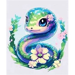 Алмазная мозаика/ подрамник/ полная выкладка/ круглые стразы/ 20х30 см/ арт.ZSH00082 ЗМЕЯ