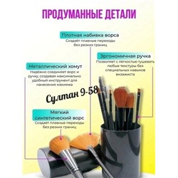 Набор кистей для макияжа в футляре (12 штук) 15.12.