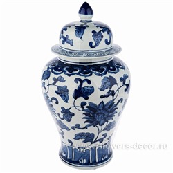 Ваза "Шинуазри Blue"  (керамика), D20xH38 см
