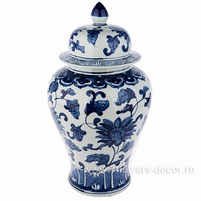 Ваза "Шинуазри Blue"  (керамика), D20xH38 см