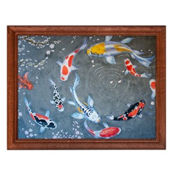 POSG-0199 Постер в рамке 23x17см Карпы кои