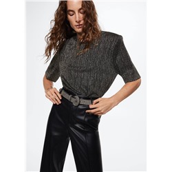 Camiseta punto lúrex  -  Mujer | MANGO OUTLET España