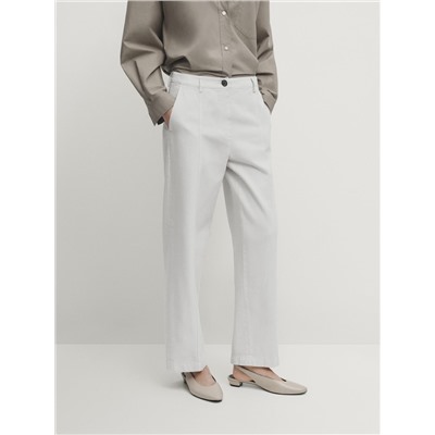 Pantalón fluido sarga con algodón y lyocell