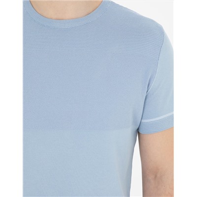 Blue Slim Fit Bike Yaka Triko T -For
