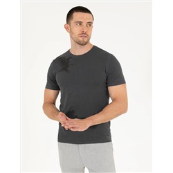 Black Slim Fit Kartal Printed Bike Bike T -For