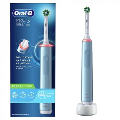 Электрическая зубная щетка Oral-B Pro 3 3000 Cross Action Blue