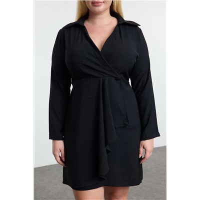 Black Cruve, закрываясь за гибким тканым платьем A-Big Big Size TBBAW25AH00094