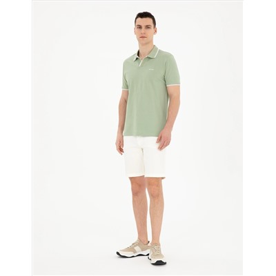 Ekru Slim Fit Jean Shorts