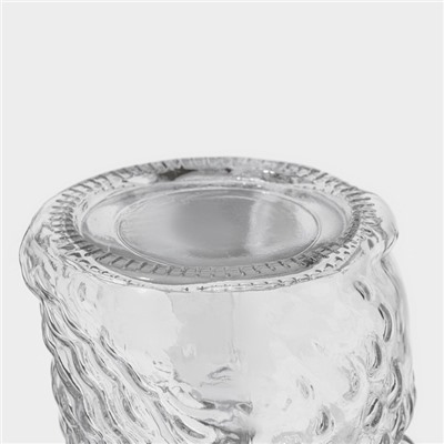 Кружка стеклянная с крышкой и трубочкой «Сова», 470 мл, 10×11,5×12,5 см, цвет МИКС