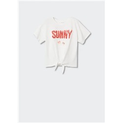 Camiseta mensaje textura -  Niña | MANGO OUTLET España