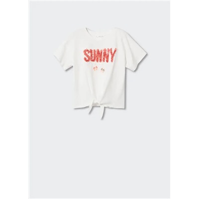Camiseta mensaje textura -  Niña | MANGO OUTLET España