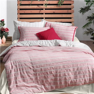 Постельное белье Sarev Mood Comfort жатый хлопок 1.5 спальн. N367 TRINA v1/Pembe