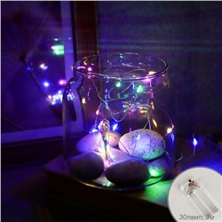Гирлянда светодиодная нить 3 м 30 LED / GN25 /уп 10/200/300/разноцветный